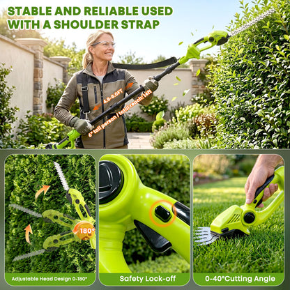 itoolmax cordless hedge trimmer pole saw with strap easy to use