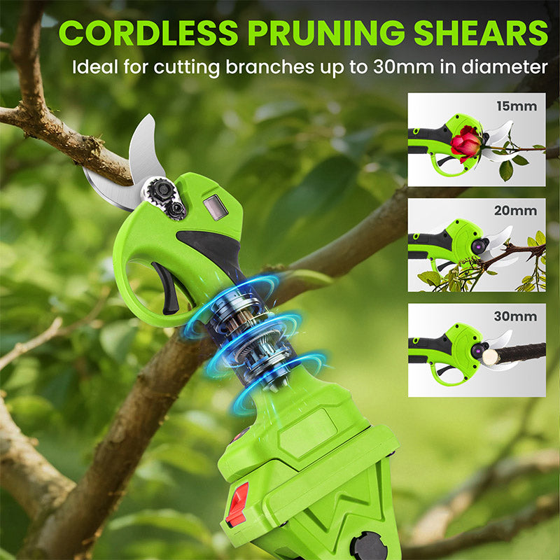 itoolmax cordless pole pruning shears ideal for cutting branches