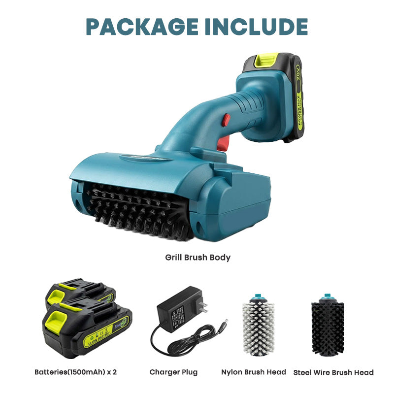 itoolmax cordless rechargeable electric grill brush package include