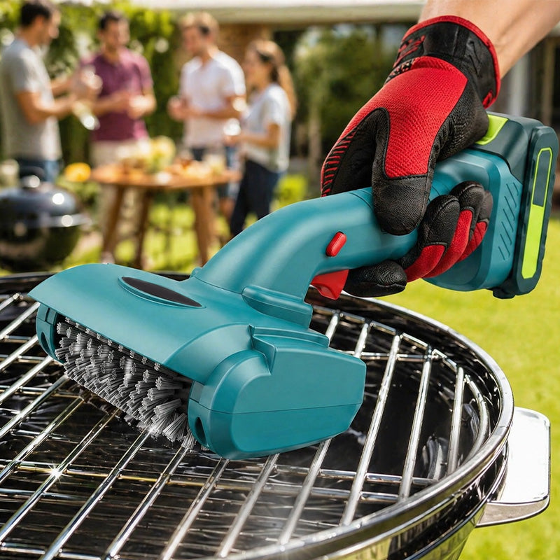 itoolmax cordless rechargeable electric grill brush using to cleaning