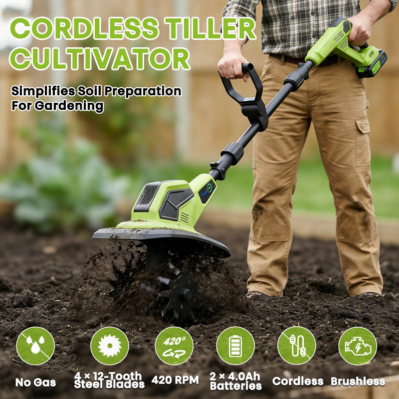 itoolmax cordless tiller cultivator advantaged