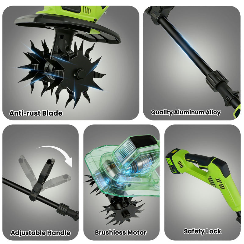 itoolmax cordless tiller cultivator details