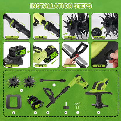 itoolmax cordless tiller cultivator how to install