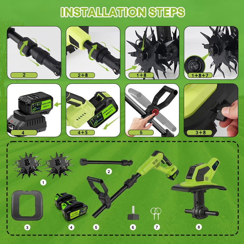 itoolmax cordless tiller cultivator how to install