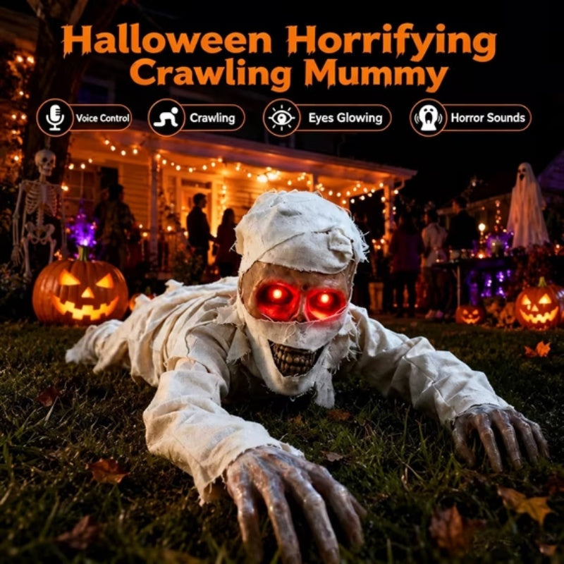 itoolmax crawling mummy halloween decoration