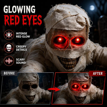 itoolmax crawling mummy with glowing red eyes
