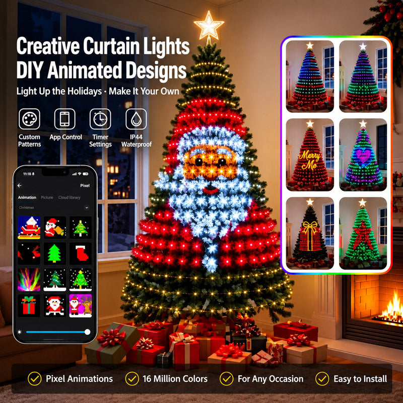 itoolmax diy custom app control christmas tree lights time function