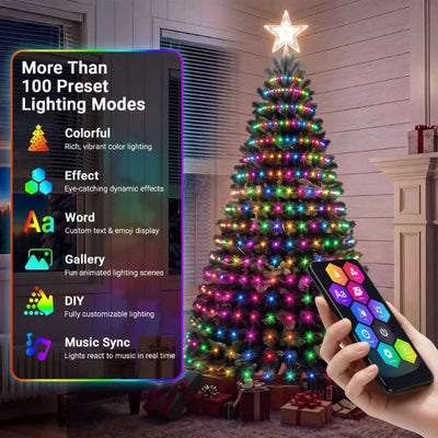 itoolmax diy custom app control christmas tree lights with 100 lighting modes