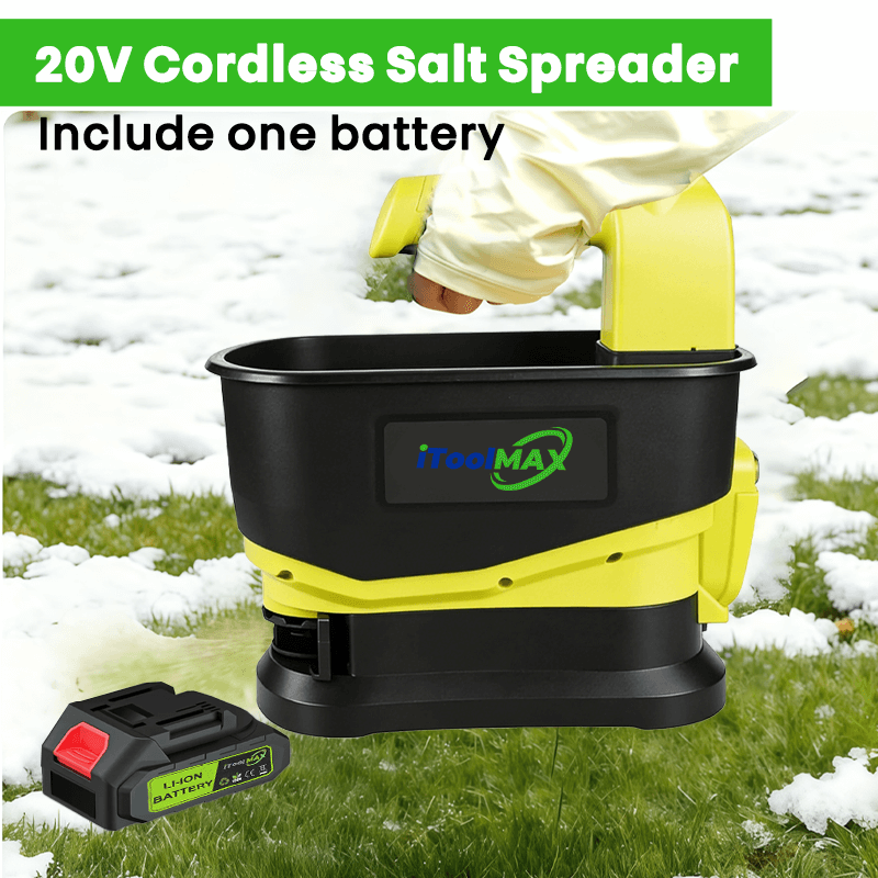 itoolmax electric handheld seed spreader ice melt  wit battery