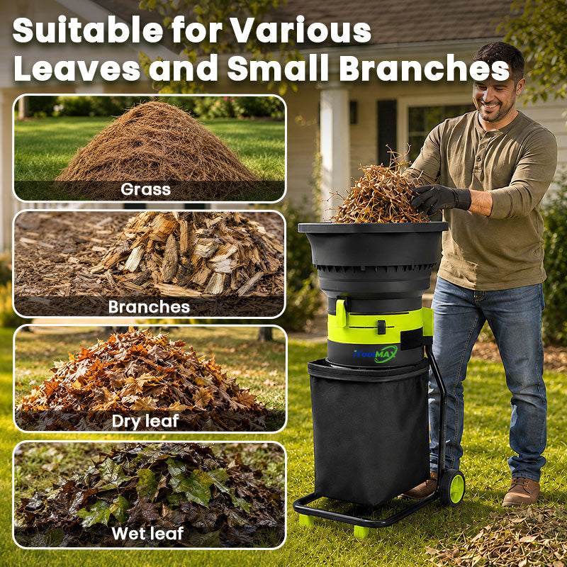 itoolmax electric leaf mulcher with wheels fits all type leaves