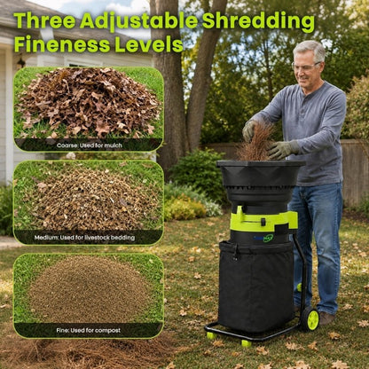 itoolmax electric leaf mulcher with wheels product three shredding modes
