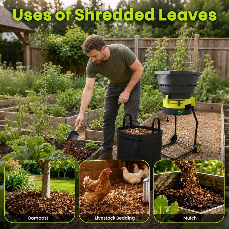 itoolmax electric leaf mulcher with wheels product uses of shredded leaves
