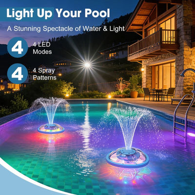 itoolmax floating pool fountain with remote 4 led lights color