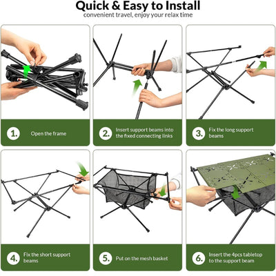 itoolmax folding camping table easy to install