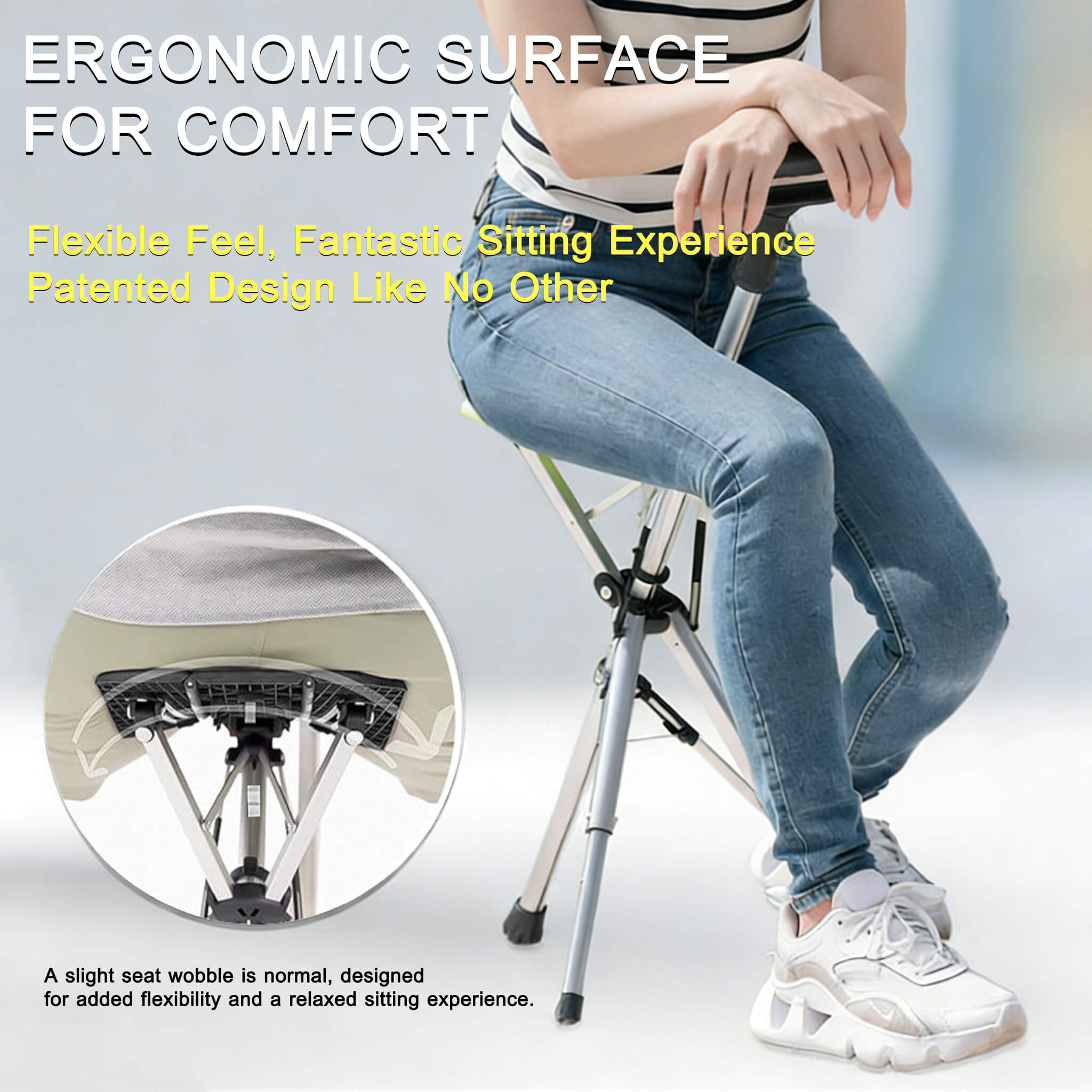 itoolmax folding walking stick with seat-extra big surface