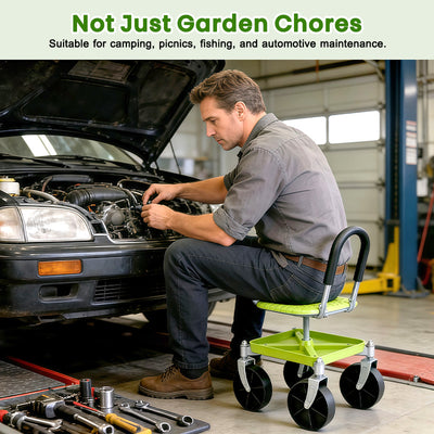 itoolmax garden rolling cart seat for car work