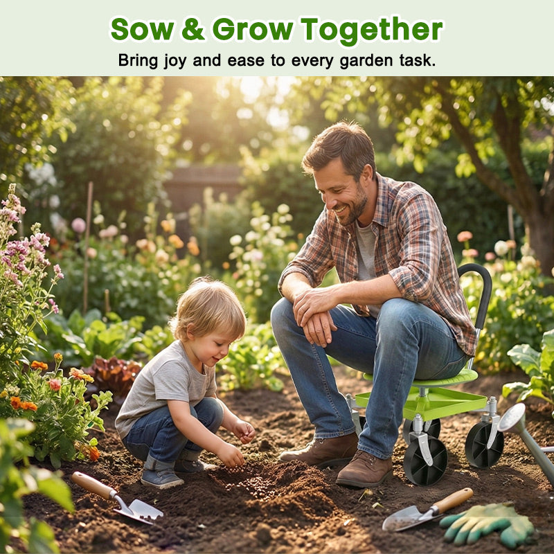 itoolmax garden rolling cart seat sow&grow together