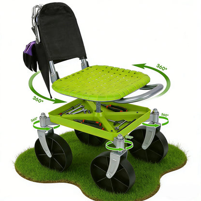 itoolmax garden rolling cart seat with 360 universal wheel