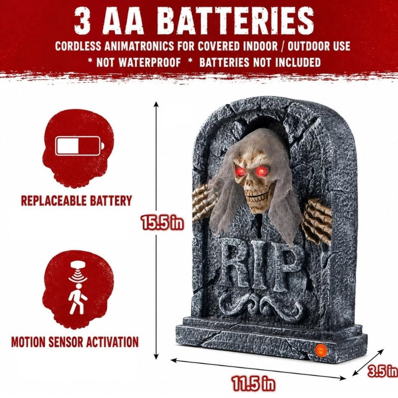 itoolmax halloween animatronics zombie tombstone product battery powered
