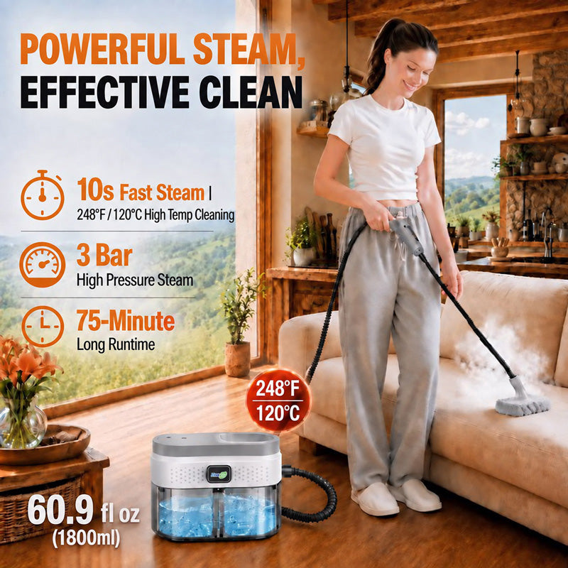 248°F Handheld Steam Cleaner with 7 Bursh Heads |1800 ML Water