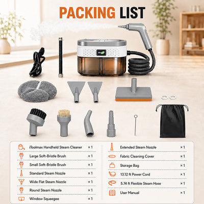 itoolmax high heat steam cleaner package list