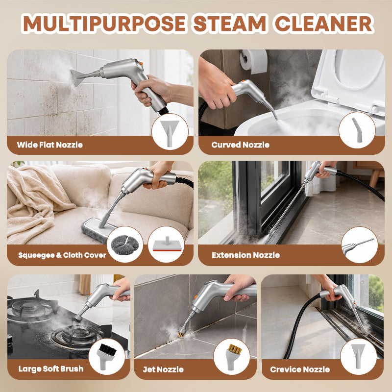itoolmax high heat steam cleaner pro product with 7 brush heads