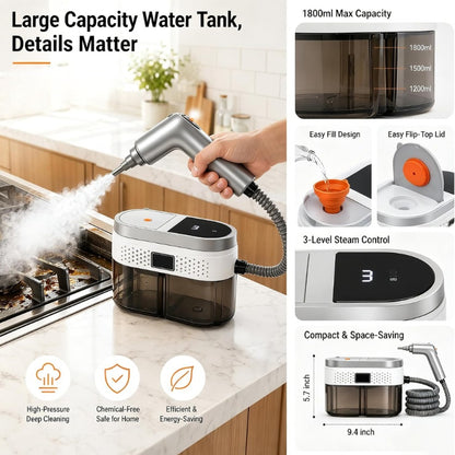 itoolmax high heat steam cleaner with large capacity water tank