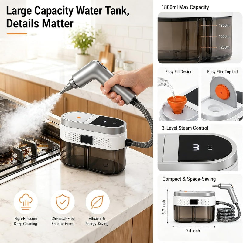 itoolmax high heat steam cleaner with large capacity water tank