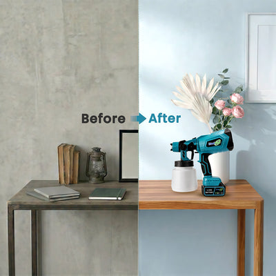 itoolmax high pressure cordless paint sprayer before and after