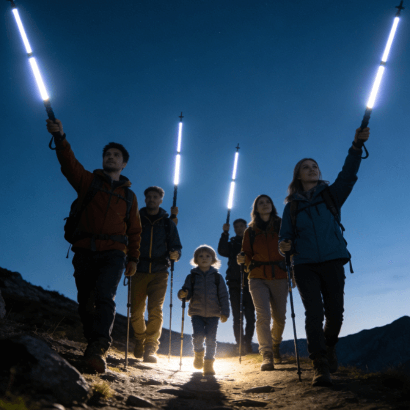 itoolmax illuminated hiking stick for camping