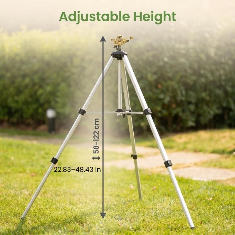 itoolmax impact tripod sprinkler for lawn garden adjustable height