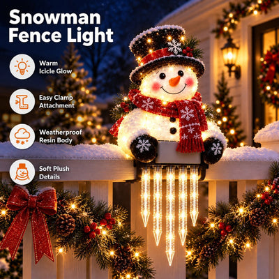 itoolmax light up snowman christmas icicle light decor with warm glow