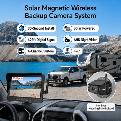 itoolmax magnetic solar wireless backup camera solar powered