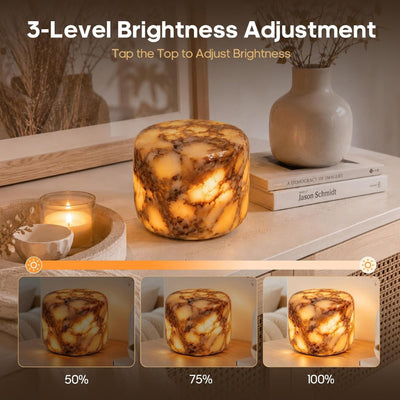 itoolmax marble lamp cordless bedside lamp with 3 level brightness