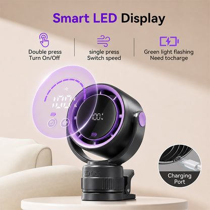 itoolmax oscillating desk wall mount fan smart led display