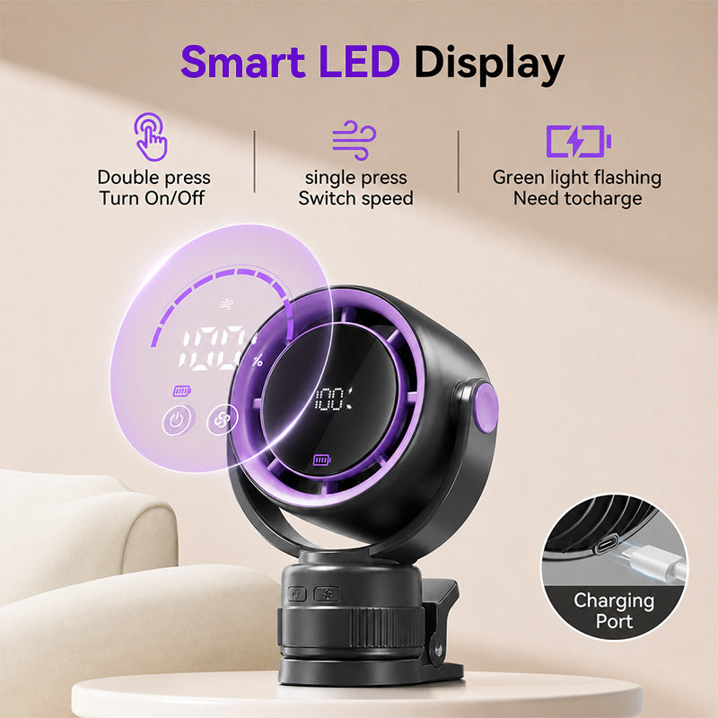 itoolmax oscillating desk wall mount fan smart led display