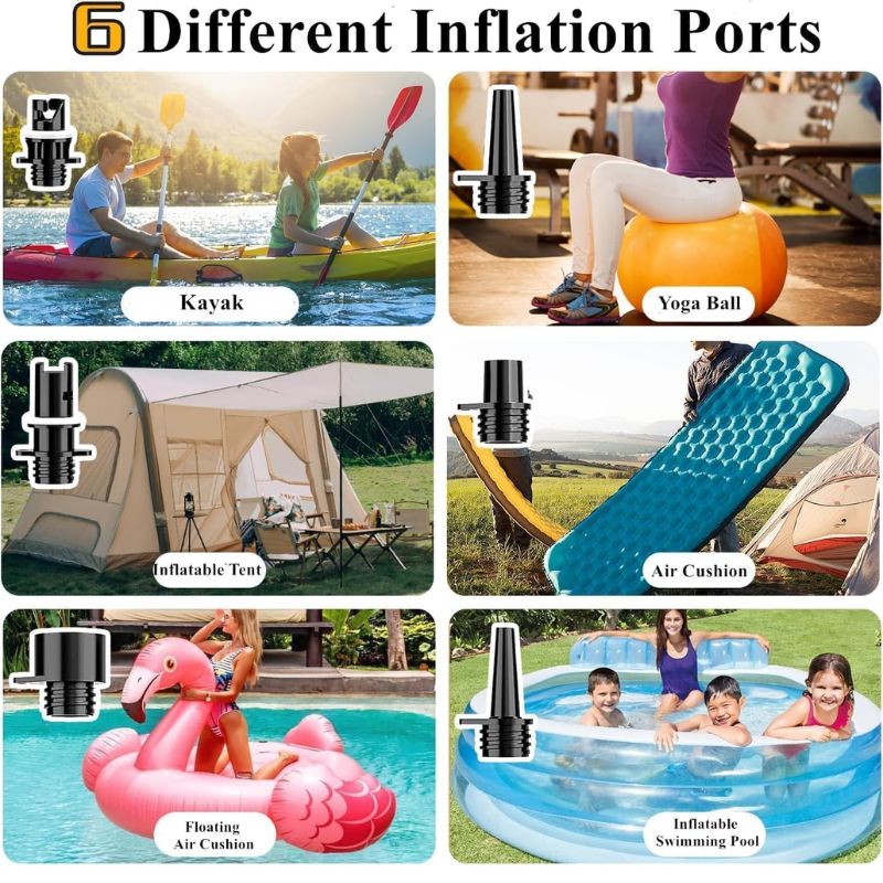 itoolmax paddle board pump multiple use with nozzles