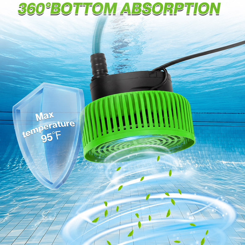 itoolmax pool cover pump 360° bottom absorption