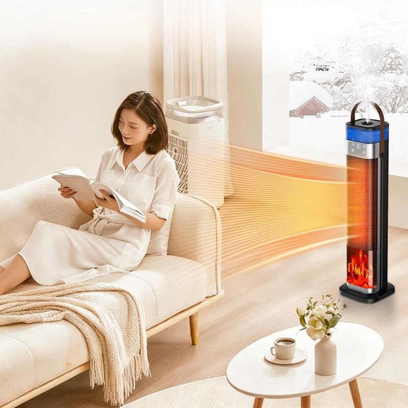 Portable Ceramic Heater & Humidifier with 3D Flame Effect – itoolmax