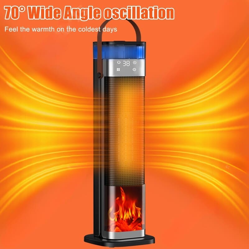 Portable Ceramic Heater & Humidifier with 3D Flame Effect – itoolmax