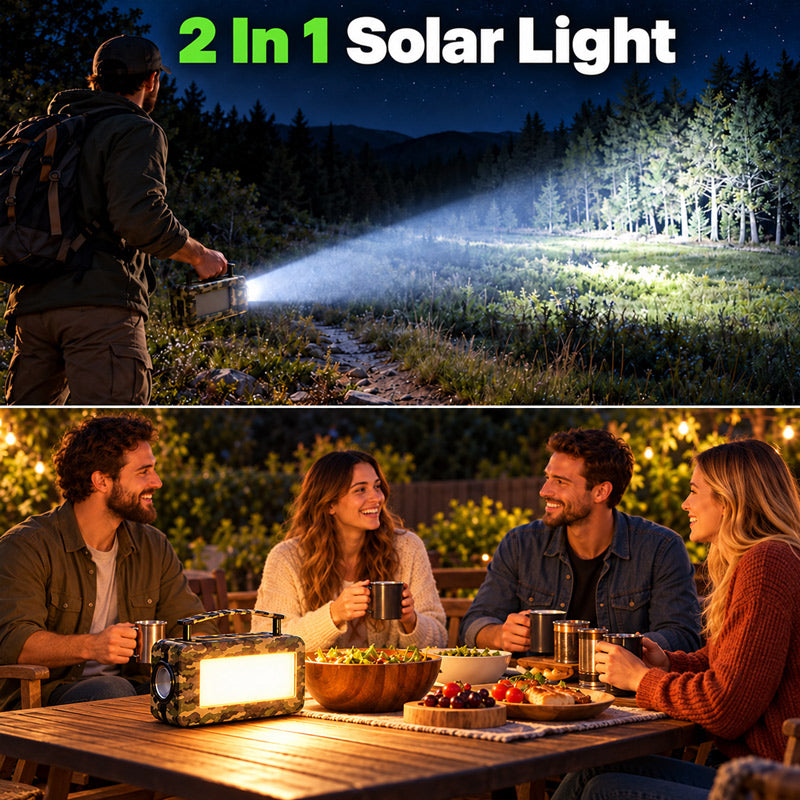 itoolmax portable solar camping lantern use as flashlight