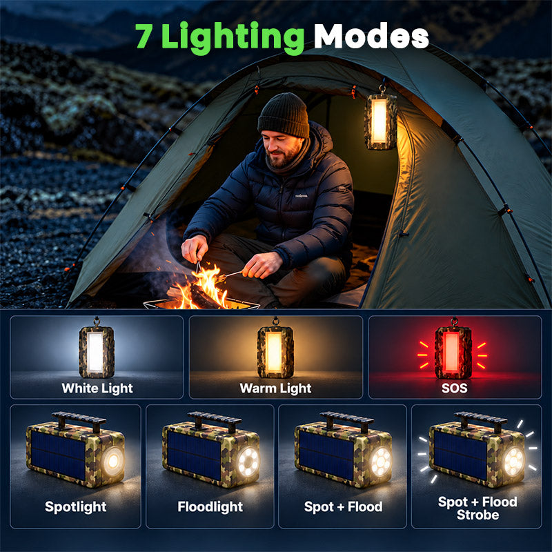 itoolmax portable solar camping lantern with 7 lighting modes