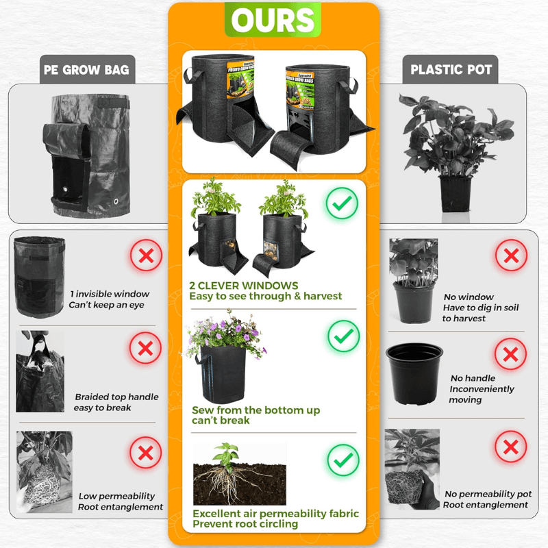 itoolmax potato grow bags vs others plant grow