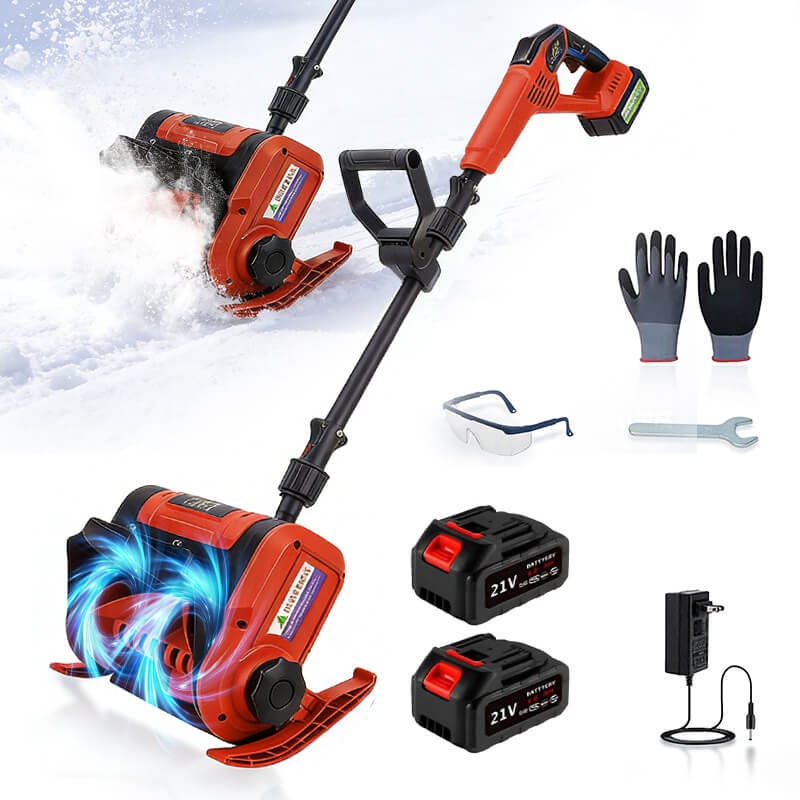 itoolmax red 12 inch corsdlesss snow shovel with sled