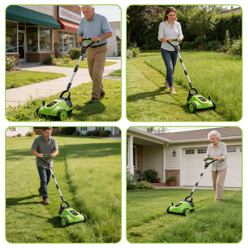 itoolmax small cordless lawn mower multi use