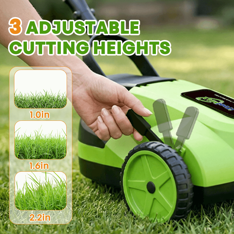 itoolmax small electric lawn mower 3 adjustable cutting height
