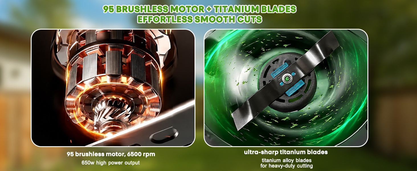 itoolmax small electric lawn mower with brushless motor cut