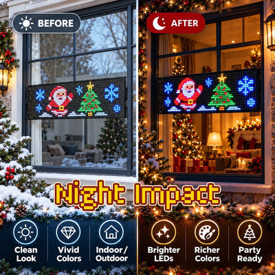 itoolmax smart christmas led pixel display night impact
