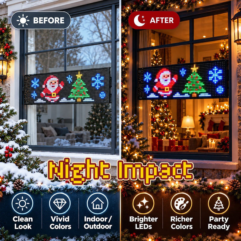 itoolmax smart christmas led pixel display night impact