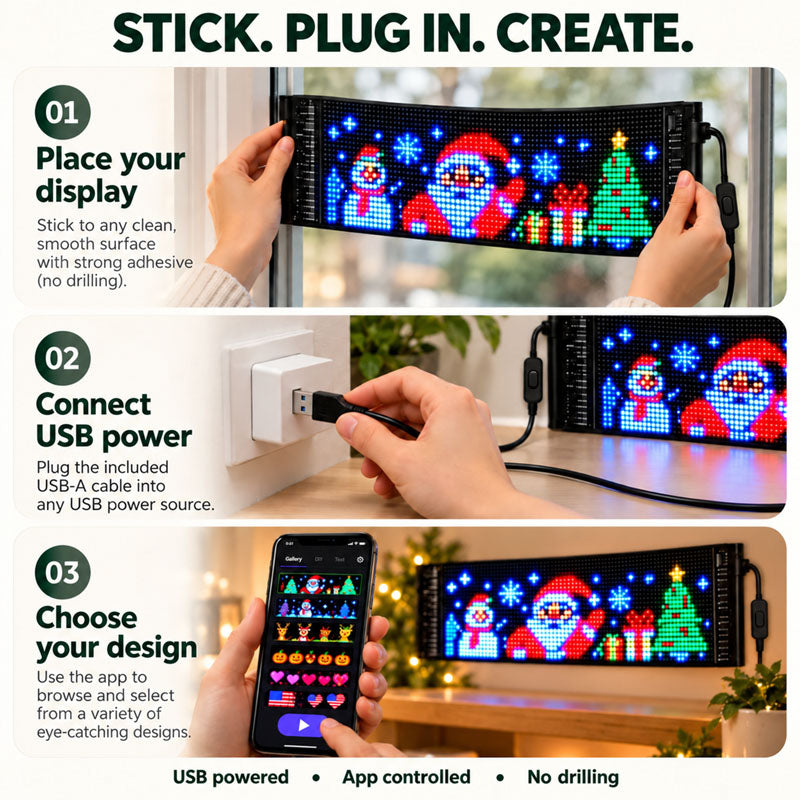 itoolmax smart christmas led pixel display using steps